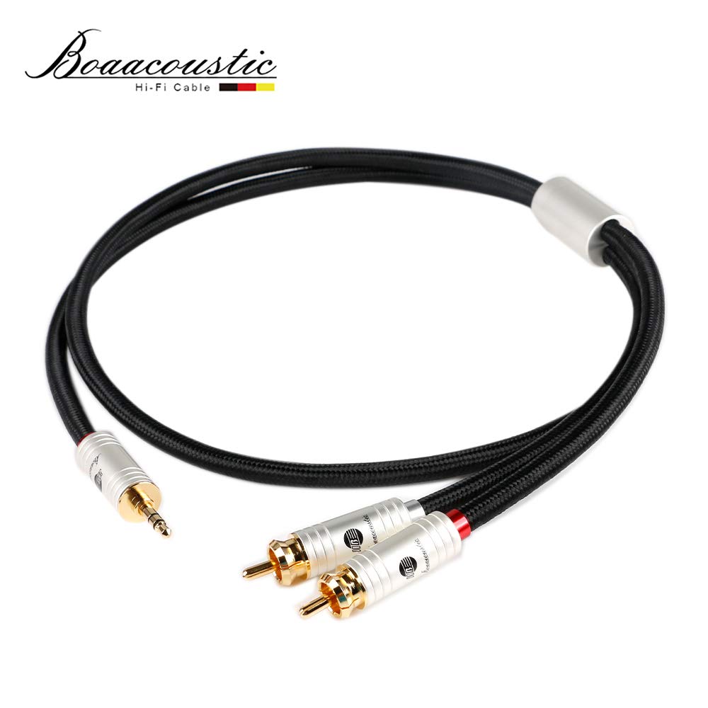 JIB Boaacoustic 4N OFC HiFi 3,5 mm męski na 2 RCA męski audio pomocniczy rozdzielacz stereo Y kabel adaptera 3M