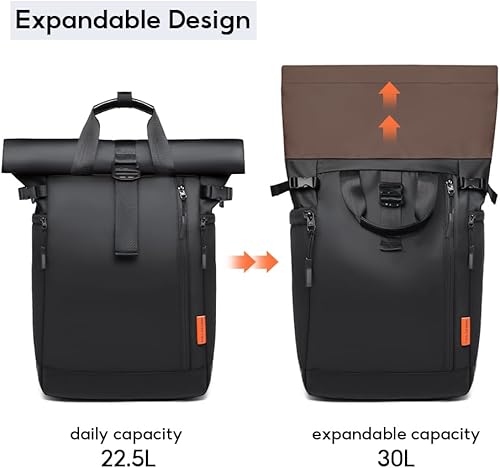 Miniatura 5 de Mochila de viaje para computadora portátil para hombres, mochila de negocios antirrobo duradera de 14 pulgadas, resistente al agua, mochila causal