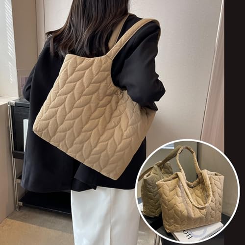 Puffy Tote Bag Padded Puffer Lattice Handbags for Women Large Capacity Quilted Shoulder Bag Padding Trendy Bag2