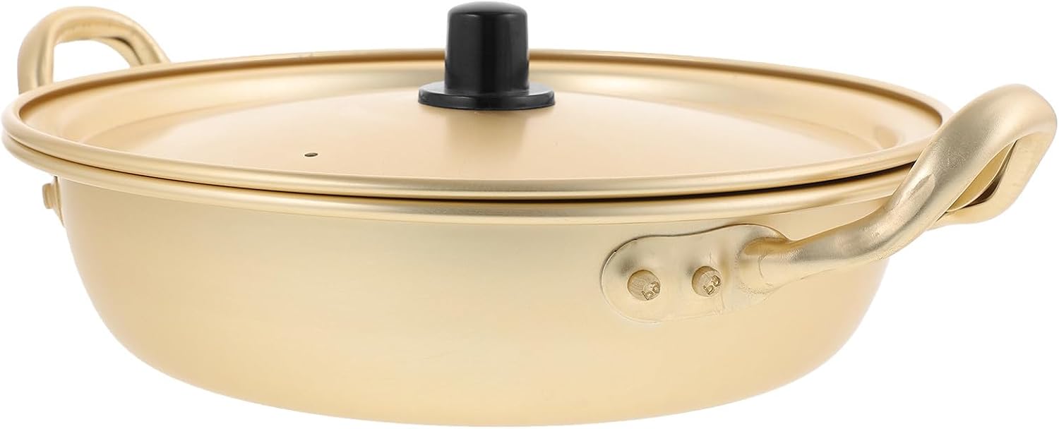 Golden Ramen Pot Aluminium Alloy Fast Heating for Noodles