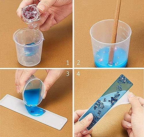 20Pcs Bookmark Mould, Rectangle Silicone Bookmark Mold Bookmark Epoxy Resin Casting Mould for Jewelry Decoration Crafts DIY (10 * Moulds + 10 * Tassels)