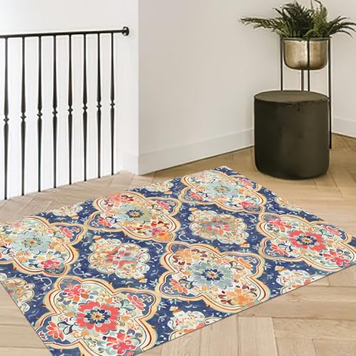 Tapete Boho Vintage 2x3 Ft Lavable Antideslizante miniatura 1