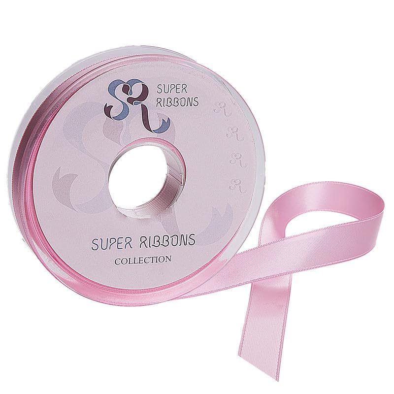 SR SUPER RIBBONS®™- Full Reel 38mm Double Faced Satin Ribbon, 20 Metres on Reel - Pink — image 1