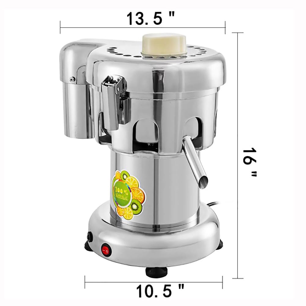 Herramientas Exprimidor Comercial de jugos de 370 W, de Alta Resistencia, prensado en frío, 2800 r/min, exprimidor de cítricos eléctrico, exprimidor centrífugo de Acero Inoxidable
