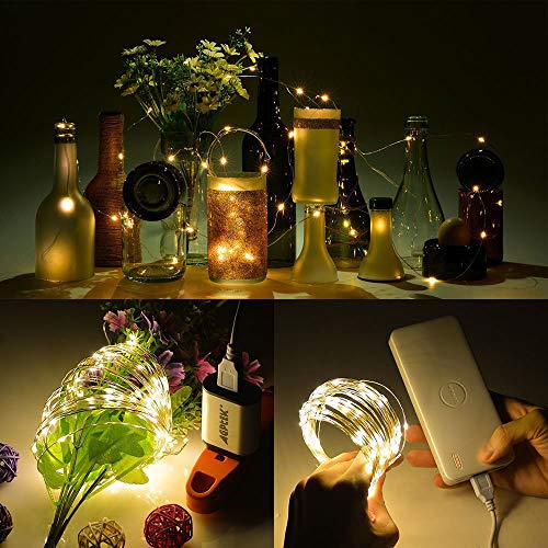 BAIHUAXIN Cordão de luzes LED, luzes de fada, luzes estreladas, 100 LEDs de fio de cobre, luzes deco
