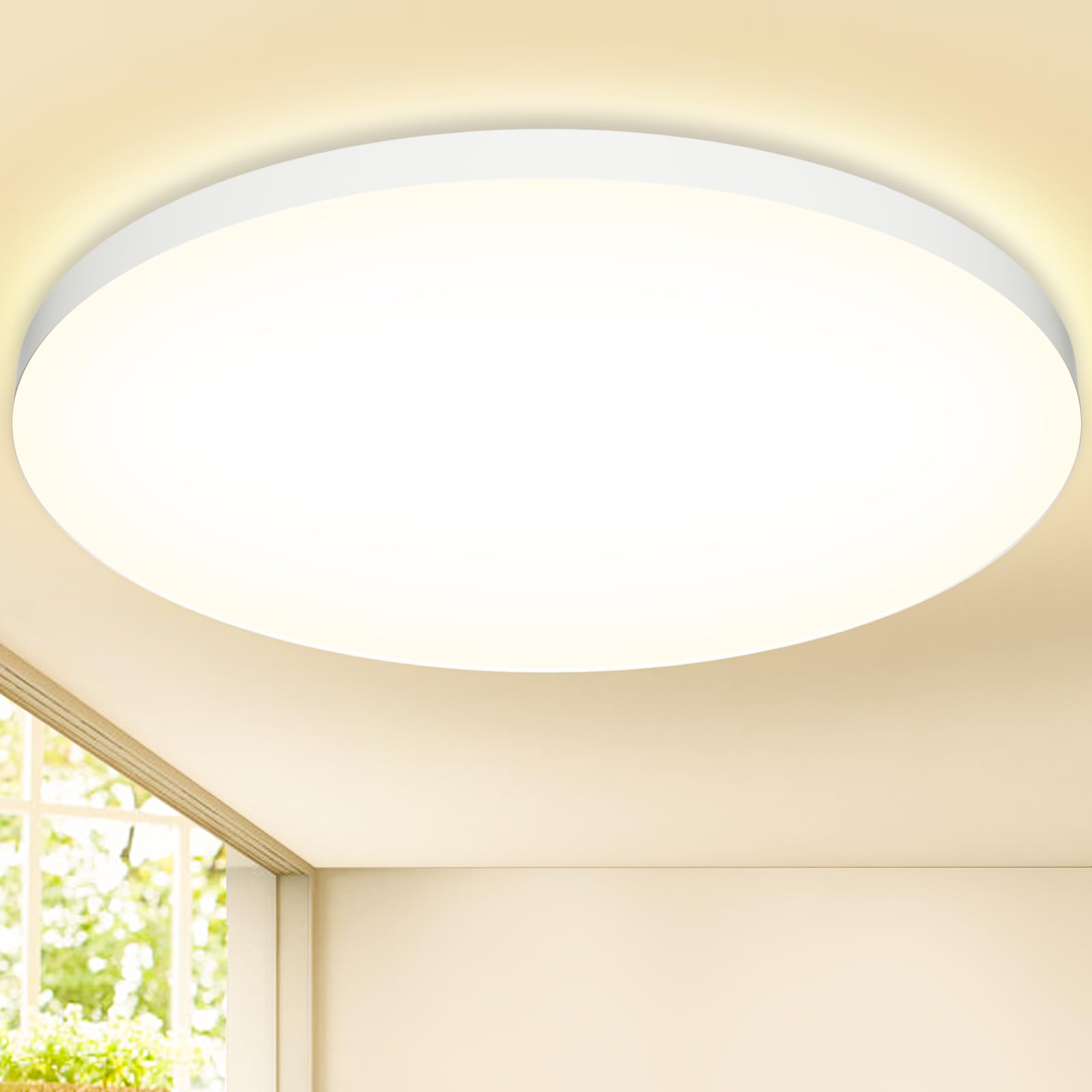 Plafoniera LED Soffitto 36W Lampada da Soffitto 4000K Plafoniera Bagno IP44 Impermeabile Ø37CM Rotonda Lampadario LED Moderna Luce Soffitto per Cameretta, Soggiorno, Cucina, Balcone, Corridoio