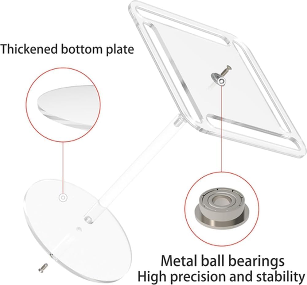 Acrylic Sunglasses Holder Stand Clear 360 Rotating - Premium Eyeglasses Holder Stand Display Rack for Tabletop Storage