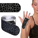 TheraBand Kinesiology Tape, Waterproof Physio Tape for Pain Relief, Muscle & Joint Support, Standard Roll with XactStretch Application Indicators, 2