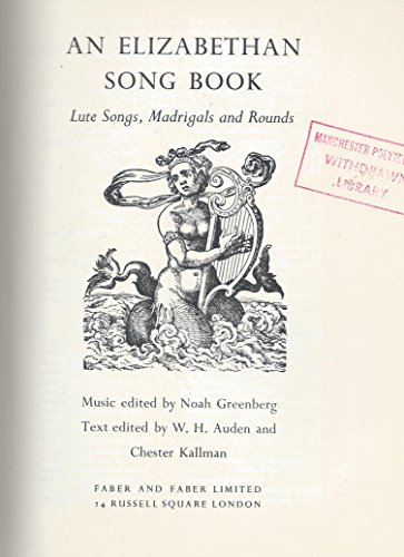 An Elizabethan Song Book. Lute songs, madrigals... B0000CWLTS Book Cover