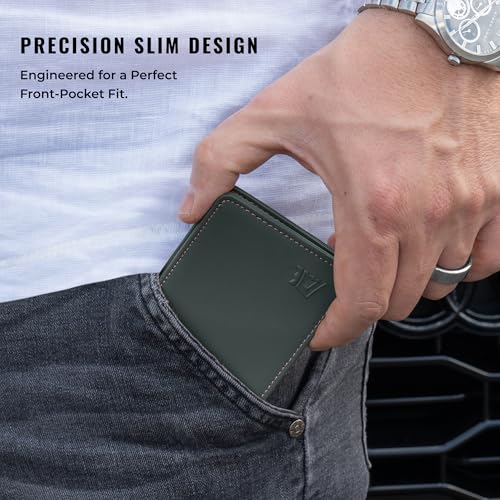 Image of Kings Loot Wallet for Men | Minimalist Slim RFID Blocking Leather Design with Cash Pocket & Card Pull Strap | Holds 1-12 Cards | Stylish & Durable Wallets (Blue Haven)