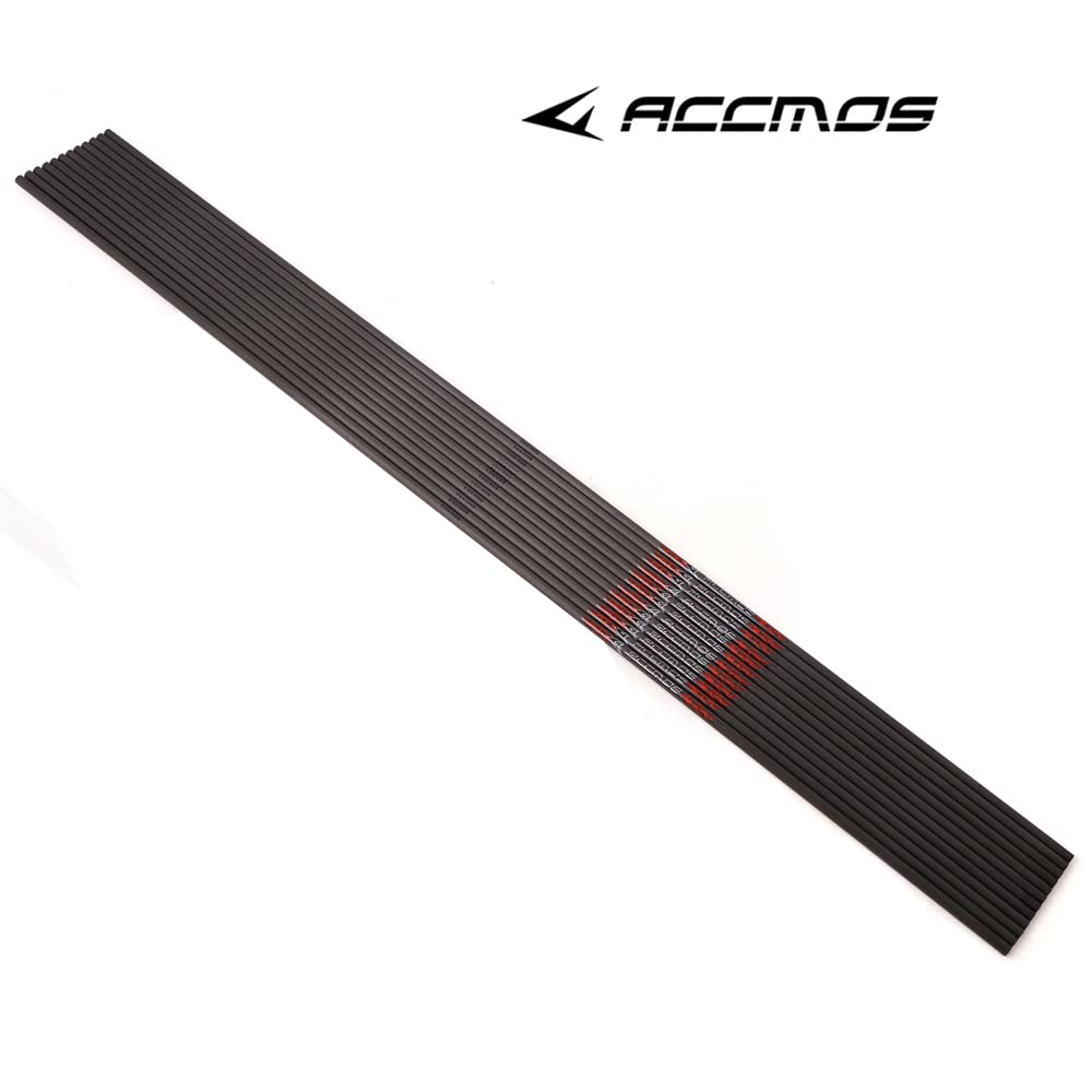 ACCMOS 31 Pollici Tiro con L'Arco Albero della Freccia ID 6,2 mm Albero delle Frecce in Carbonio Spine 600 Caccia o Pratica di Tiro Tubo Dell'asta della Freccia 12 pz (Spine 600, 31inch)