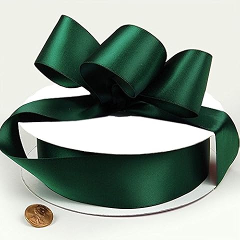 1.5in. Wide Hunter Green Double-Faced Satin Ribbon - 50 Yard Spool Cover