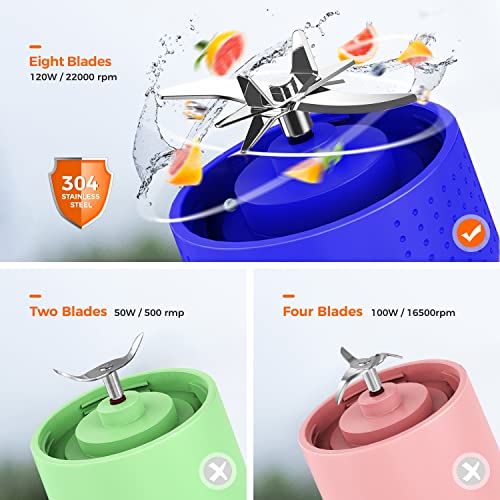 Elechelf Portable Blender, Personal Size Blender Smoothies And Shakes, Mini Blender Usb Rechargeable, Handheld Blender Sports,Travel,Gym (Dark Blue) #TOP2