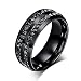 LEEYA NL10 Mens Womens 8MM Titanium Stainless Steel High Polished 18K Gold Plated Channel Set Cubic Zirconia CZ Promise Engagement Band Unisex Gold Wedding Ring Comfort Fit, Size 6-13 (8, Black)