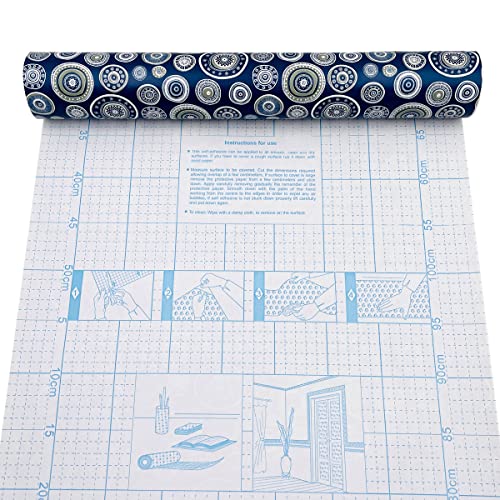 Yifely Self-Adhesive Shelf Liner Removable Drawer Paper for Dorm Apartment Furniture Decor, Modern Circle, 17.7 Inch by 9.8 Feet - Image 4