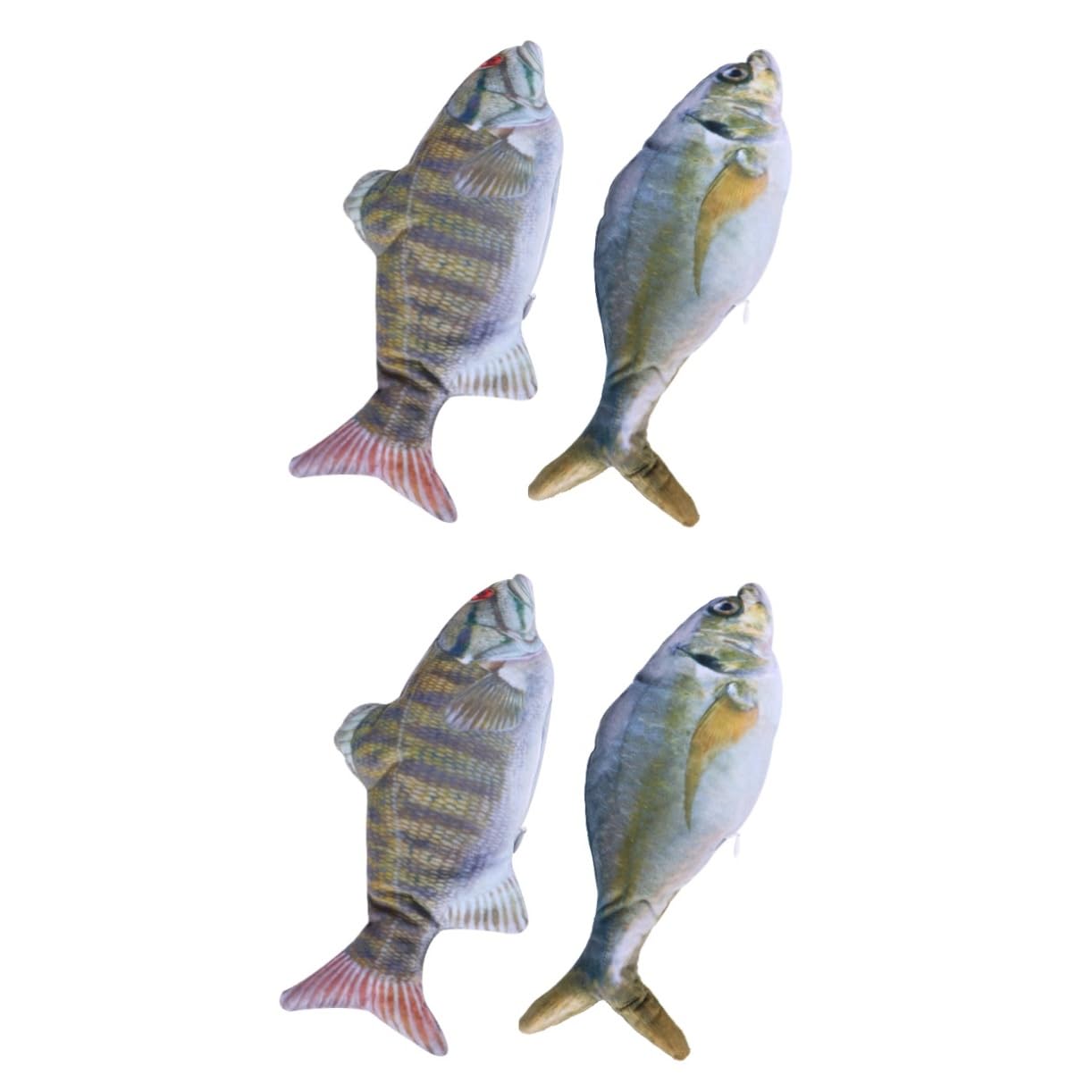 FRCOLOR 4 Piezas Pez Interactivo Juguetes De Gatera De Pescado Juguete De Pez Gato Realista Gatito Pez Juguete Pez En Movimiento Electrico Muñecos De Peluche Mascota