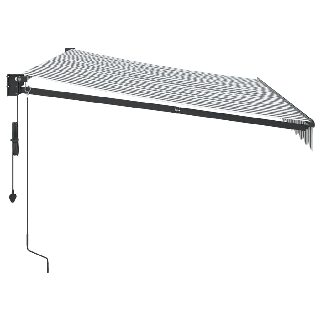 Gecheer Tenda Retrattile Antracite e Bianca 3,5x2,5m Tessuto/Alluminio,Tenda,da Sole,Retrattile,Tenda da Sole per Balcone,Esterno,Patio,Tenda Balcone,Tenda Esterno Sole,Tenda da Sole a Muro,P3216119