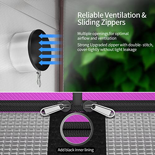 Atour Big Vision 2X2 Grow Tent, 24"X24"X48" Highest Density 1680D Double Strand Diamond Mylar Canvas For Hydroponics Indoor Growing #TOP5