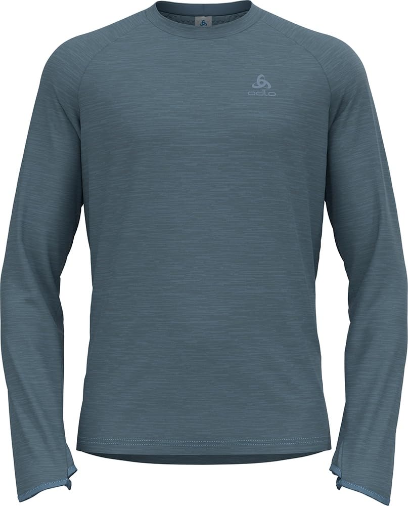 Odlo Herren Odlo Laufshirt Herren Langarm Essential Thermal I Sport Shirt Männer I Sport Oberteil I Midlayer I Fitness Shirt Sweater (1er Pack)