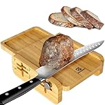Piklohas Bread Slicer for Homemade Bread, World's First Horizontal Wooden Loaf Cutter with Crumb Tray, Adjustable 3 Slice Thickness for Sourdough, Cake, Toast, and Bagels(Without Knife)