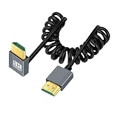 chenyang HDMI 2&period;1 Coiled Cable&comma;HDMI Male to Male 90 Degree Down Angled 8K&commat;60Hz 4K&commat;120Hz 48Gbps Ultra High-Speed Gold-Plated Cable 1&period;0M&sol;3&period;28FT for TV&comma; Monitor&comma; Computer