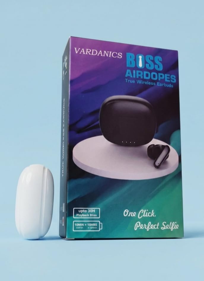 Image of Vardanics True Wireless Earbuds with Charging Case, White