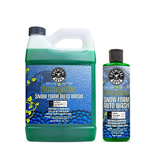 Image of Chemical Guys CWS 110 Honeydew Snow Foam Car Wash Soap, & Refill Kit, 2 Bottles - (1) 16 oz and (1) Gallon (Works with Foam Cannons, Foam Guns or Bucket Washes) 144 oz