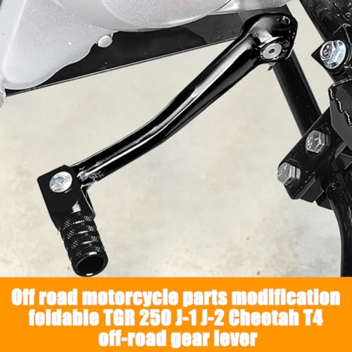 Image of Motorcycle Folding Gear Shifter Shift Lever, Foldable Motorbike Pedal Shifter Replacement Accessories with Tank Cap Vent Hose Tube, Fit for 50cc 70cc 90cc 110cc Pit Dirt Bike Parts (Black)