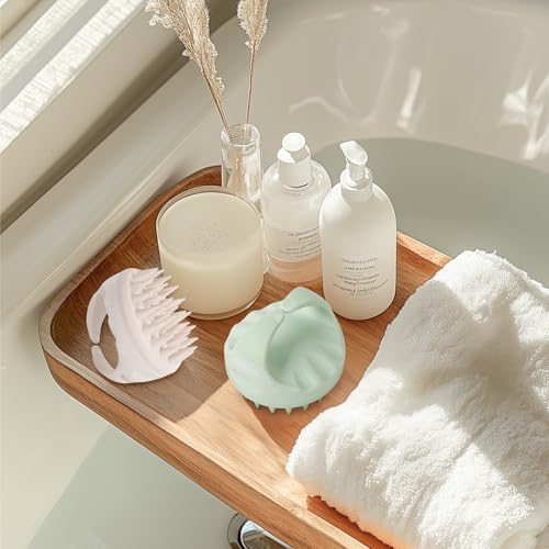 AIMIKE Kopfmassage Bürste, kopfmassage und stimulieren das Haarwachstum, Tiefenreinigende Kopfhaut Massagebürste， Reduziert Schuppen, Scalp Massager für Nass Trocken Haar(Grün)