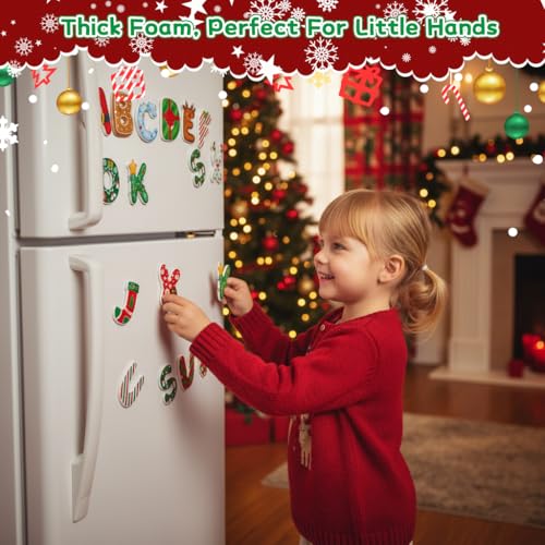 Image of PATPAT 38Pcs Christmas Fridge Magnets Alphabet Numbers Colorful Decor | Arrange Across Refrigerator or Whiteboard Surfaces, Add Seasonal Color to Party Displays, Useful for Secret Santa Exchanges