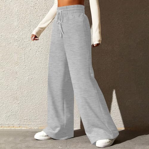 High Waisted Pants for Women Fold Over Tummy Control Baggy Sweatpants Cotton Casual Wide Leg Pants Palazzo Lounge Pants2