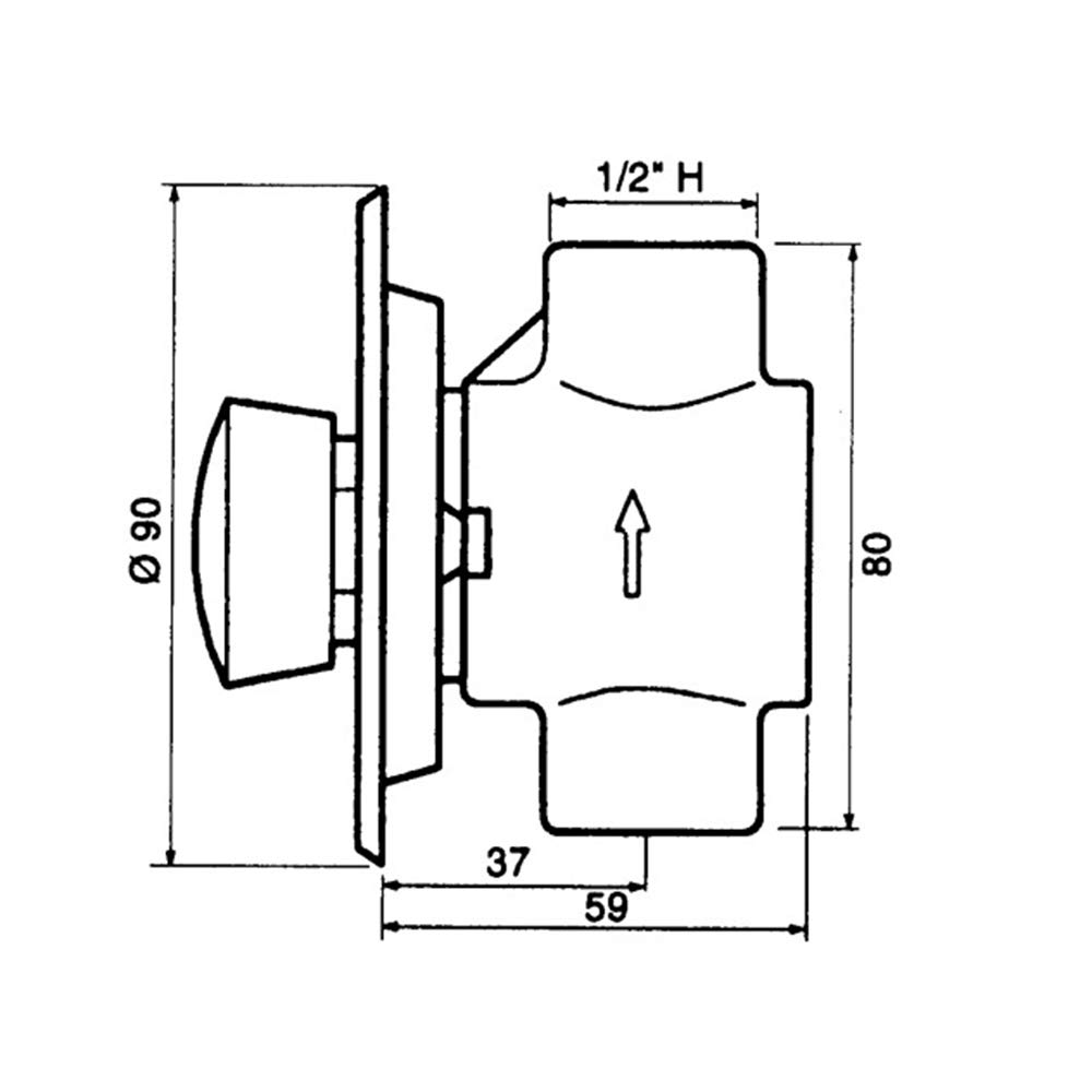 Presto 55 (f) embellecedor embutido 55030 Grifo temporizado de un agua para instalación empotrada con cuerpo y embellecedor embutido