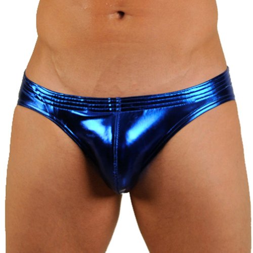 Gary Majdell Sport Mens Liquid Blue Metallic Contour Pouch Bikini Swimsuit Size X-Large - Thumbnail 2