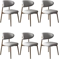 Vista 34 de YVYKFZD Dining Chairs Set, Upholstered Kitchen Chairs, Dining Room Chair with Wooden Legs and Curved Back, Leather Living Room Chair, for Offices