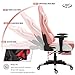 Nokaxus Gaming Chair Large Size High-Back Ergonomic Racing Seat with Massager Lumbar Support and Retractible Footrest PU Leather 90-180 Degree Adjustment of backrest Thickening sponges (YK-6008-PINK)