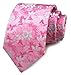 Men's Women Boys Pink White Small Floral Designer Jacquard Silk Ties Formal Novelty Wedding Necktie