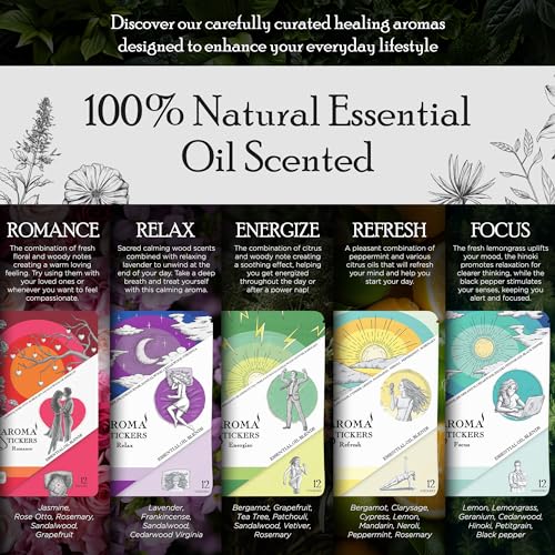 Cotton Eye Mask with AROMA STICKERS®︎ - Relax - Natural Essential Oil Scented - Aromatherapy Sticker Diffuser for Eye Mask - Lavender, Frankincense for Sleeping, with Gift Bag (Pack of 1,12 Stickers) - Image 5