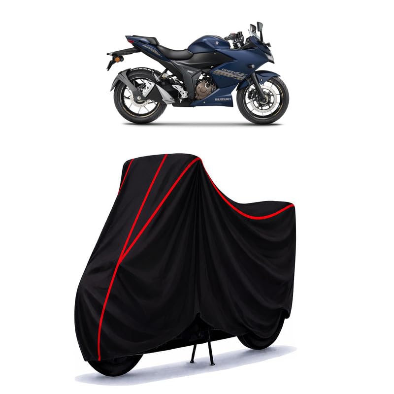 Image of Suzuki Gixxer SF 250 Water Resistant Bike Cover for All Motorcycles & Rain | Heavy Duty Taffeta Fabric | UV Protection, Dustproof, Scratchproof | All Weather Two Wheeler Body Cover with Elastic Bottom