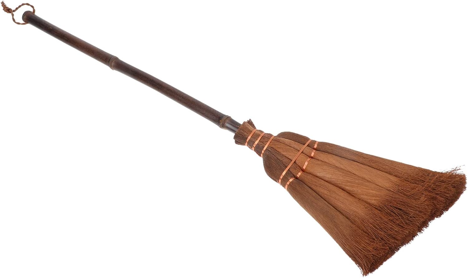 Cabilock Asian Straw Broom Thai Small Natural Whisk Flower Grass Sweeping Cleaning Broom for Kitchen Office Garage Lobby Sweeper Kids Play Outdoor