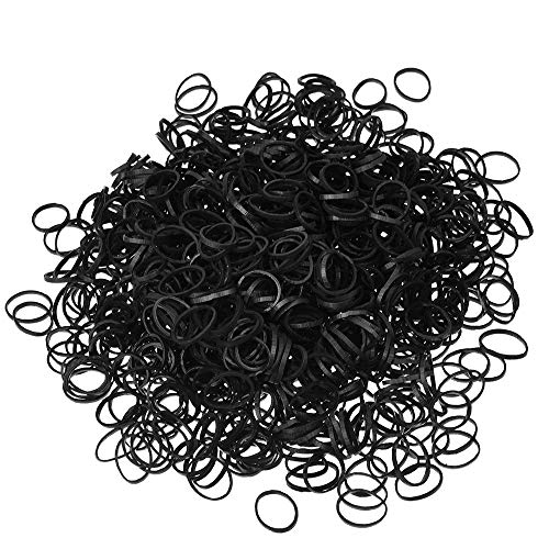 eBoot Hair Elastics Rubber Bands Braiding Bands, Black, 1000 Pack