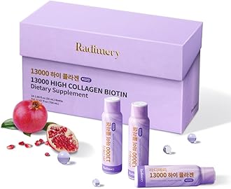 K · FOOD Ultra Premium Liquid Collagen Drink, 13,000mg Marine Collagen Peptides 50ml x 14 Bottles, Biotin, Hyaluronic Acid, Vitamin C – Pomegranate Flavor
