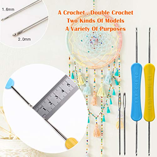 5g60Colors Crochet Thread in Balls with Free Set of 2 Sewing Needle and 2 pcs Hooks