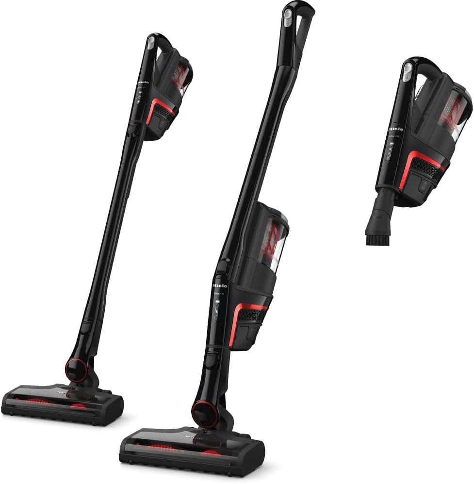 Miele Triflex HX1 Facelift in three configurations: upright, stick, and handheld.