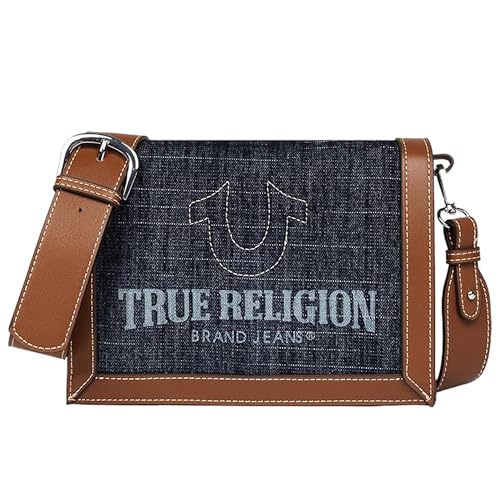 Sac à bandoulière True Religion en jean foncé de qualité supérieure pour adulte chic