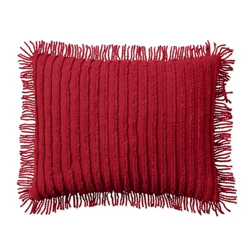 BrylaneHome Chenille 100% Cotton Sham - King, Burgundy