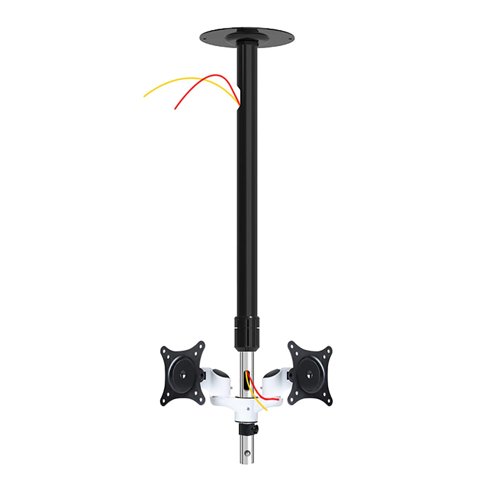 Support plafond TV double écran inclinable et pivotant universel pour moniteurs