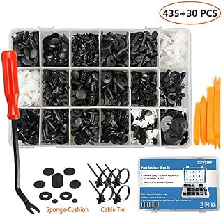 EZYKOO 465 Pcs Car Retainer Clips & Plastic Fasteners Kit - 19 Most