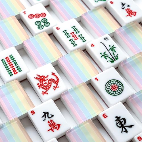 Set Americano de Mahjong con 166 Fichas Acrílicas Coloridas miniatura 4