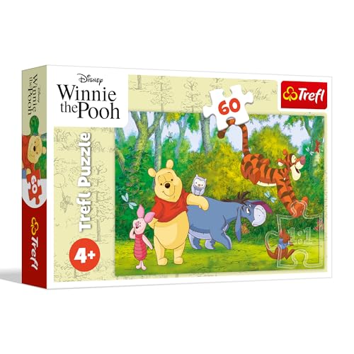 Trefl - Winnie l'ourson, délicieux Miel - Puzzle de 60 pièces - Puzzle coloré avec des Personnages de Contes de fées, pour Le Plaisir des Enfants à partir...