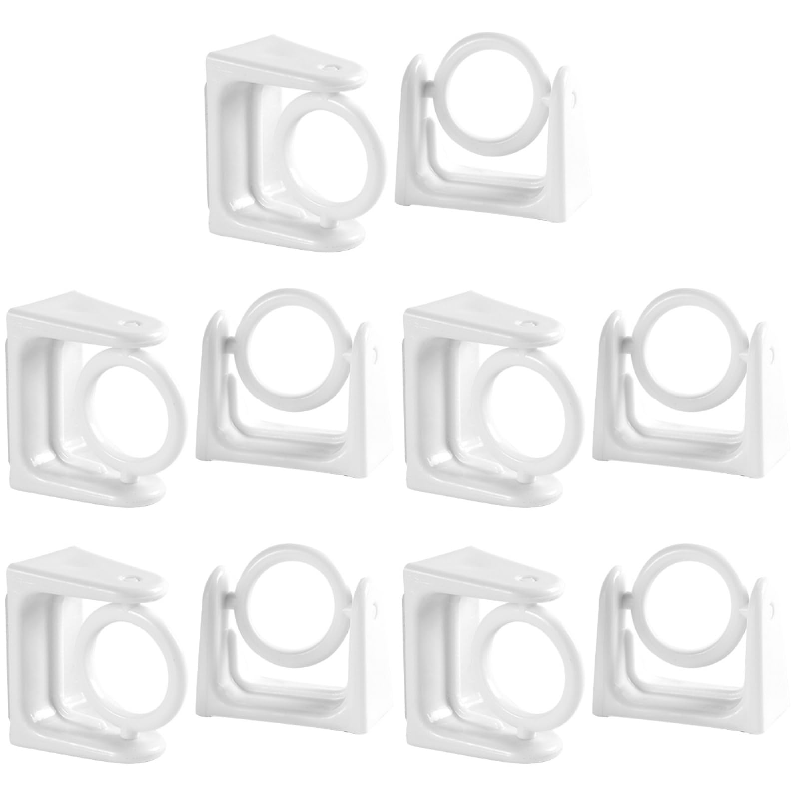 Toddmomy 10Pcs Rotatable Adjustable Curtain Rod Hooks Plastic Window Rod Holders Nail- Office Hotel Dormitory Use